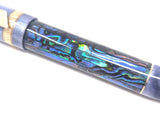Carina Hapalua il Re in Paua Abalone with Steely Lavender Resin - Mokume Gane