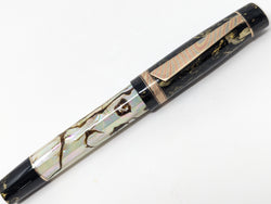Hapalua il Re in Mexican Green Abalone w/ Greed Resin - Mokume Gane
