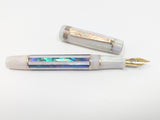 Carina Hapalua il Re in Striped Awabi with Mother of Pearl Resin & Mokume Gane