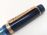 Hapalua il Re in Ice Blue Abalone with Midnight Blue & Mokume Gane