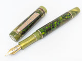 Carina Ragazzone in Green/Gold Abalone w/ Olive Honey Resin - Mokume Gane