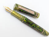 Carina Ragazzone in Green/Gold Abalone w/ Olive Honey Resin - Mokume Gane