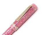 Carina Ragazzone in Rose Pink Starflake Abalone w/ Ghost Pink Resin - Mokume Gane