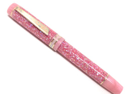 Carina Ragazzone in Rose Pink Starflake Abalone w/ Ghost Pink Resin - Mokume Gane