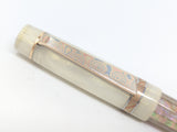 Carina Hapalua 15 il Re in White Gold Awabi w/ Ghost Flax Resin - Mokume Gane