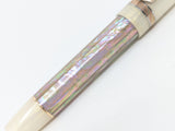 Carina Hapalua 15 il Re in White Gold Awabi w/ Ghost Flax Resin - Mokume Gane