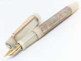 Carina Hapalua 15 il Re in White Gold Awabi w/ Ghost Flax Resin - Mokume Gane