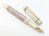 Carina Hapalua 15 il Re in White Gold Awabi w/ Ghost Flax Resin - Mokume Gane