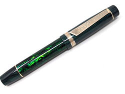 Hapalua il Re 15 in Deep Green Awabi w/ MIdnight Green Resin - Mokume Gane