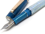 Hapalua il Re 13 in Iceberg Awabi w/ Teal Pearl Resin - Mokume Gane