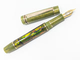 Carina Hapalua 13 in Green/Gold Abalone w/ Olive Honey Resin