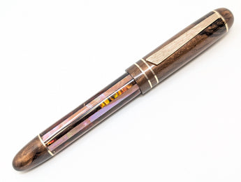 Taurus Hapalua in Root Beer and Copper Awabi Stripes w/ Chocolate Pearl Resin