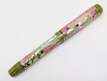 Carina Ragazzone in Chartreuse and Rose Abalone w/ Honey Olive Resin