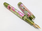 Carina Ragazzone in Chartreuse and Rose Abalone w/ Honey Olive Resin