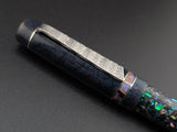 Carina Hapalua 15 in Black Starflake Abalone w/ Metallic Sapphire REsin - Damascus Steel