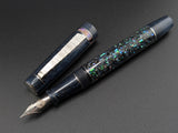 Carina Hapalua 15 in Black Starflake Abalone w/ Metallic Sapphire REsin - Damascus Steel