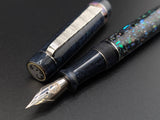 Carina Hapalua 15 in Black Starflake Abalone w/ Metallic Sapphire REsin - Damascus Steel