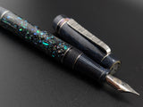 Carina Hapalua 15 in Black Starflake Abalone w/ Metallic Sapphire REsin - Damascus Steel