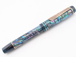 Carina Ragazzone in Dark Mexican Green Abalone w/ Aquifer Resin - Mokume Gane