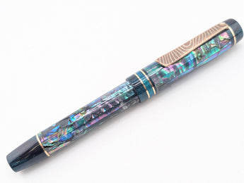 Carina Ragazzone in Dark Mexican Green Abalone w/ Aquifer Resin - Mokume Gane
