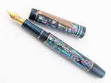 Carina Ragazzone in Dark Mexican Green Abalone w/ Aquifer Resin - Mokume Gane