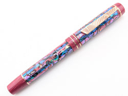 Carina Ragazzone in Rose Marina Abalone with Maroon Lipstick Resin - Mokume Gane