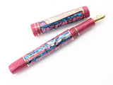 Carina Ragazzone in Rose Marina Abalone with Maroon Lipstick Resin - Mokume Gane
