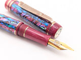 Carina Ragazzone in Rose Marina Abalone with Maroon Lipstick Resin - Mokume Gane