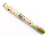 Carina Ragazzone in Rose/Chartreuse Abalone w/ Honey Olive Resin - Mokume Gane