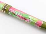Carina Ragazzone in Rose/Chartreuse Abalone w/ Honey Olive Resin - Mokume Gane