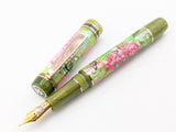 Carina Ragazzone in Rose/Chartreuse Abalone w/ Honey Olive Resin - Mokume Gane