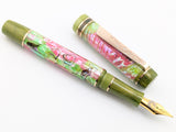 Carina Ragazzone in Rose/Chartreuse Abalone w/ Honey Olive Resin - Mokume Gane