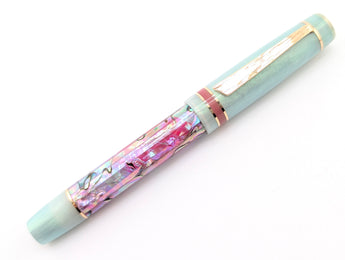 Carina Hapalua in Shredded Aqua Rose Abalone with Ghost Wasabi Resin