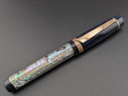 Draco il Re in Silver Abalone w/ Diamond Sapphire - Mokume Gane