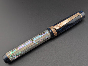 Draco il Re in Silver Abalone w/ Diamond Sapphire - Mokume Gane