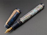 Draco il Re in Silver Abalone w/ Diamond Sapphire - Mokume Gane