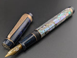 Draco il Re in Silver Abalone w/ Diamond Sapphire - Mokume Gane