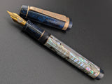 Draco il Re in Silver Abalone w/ Diamond Sapphire - Mokume Gane