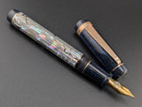 Draco il Re in Silver Abalone w/ Diamond Sapphire - Mokume Gane