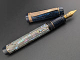 Draco il Re in Silver Abalone w/ Diamond Sapphire - Mokume Gane