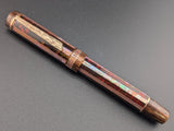 Carina Ragazzone in Root Beer and Copper Striped Awabi w/ Chocolate Pearl Resin
