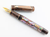 Hapalua 15 in Copper Abalone w/ Chocolate Pearl Resin - Mokume Gane