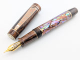 Hapalua 15 in Copper Abalone w/ Chocolate Pearl Resin - Mokume Gane