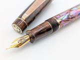 Hapalua 15 in Copper Abalone w/ Chocolate Pearl Resin - Mokume Gane