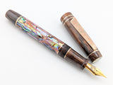 Hapalua 15 in Copper Abalone w/ Chocolate Pearl Resin - Mokume Gane