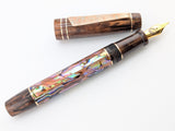 Hapalua 15 in Copper Abalone w/ Chocolate Pearl Resin - Mokume Gane