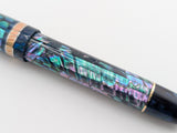 Ragazzone il Re in Dark Mexican Green Abalone w/ One-Off Resin - Vintage Waterman Nib