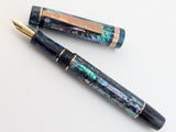 Ragazzone il Re in Dark Mexican Green Abalone w/ One-Off Resin - Vintage Waterman Nib