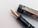 Ragazzone il Re in Dark Mexican Green Abalone w/ One-Off Resin - Vintage Waterman Nib