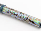 Draco in Silver Abalone w/ Aquifer Resin - Damascus Steel - #8 Nib